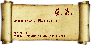 Gyuricza Mariann névjegykártya
